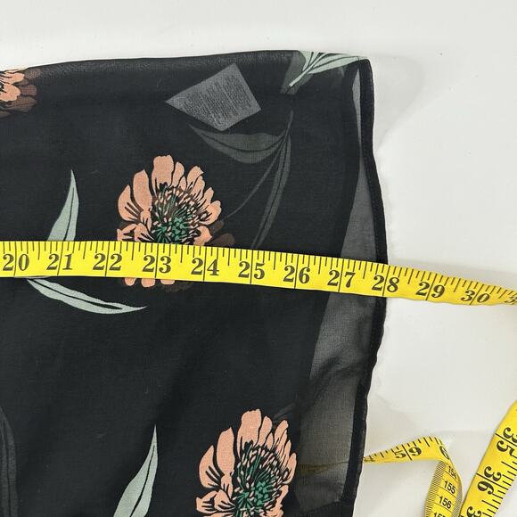 CAbi 5206 Blouse Women Medium Black Floral Ruffle Sheer Flowy La Di Da Shirt Top - Picture 10 of 11